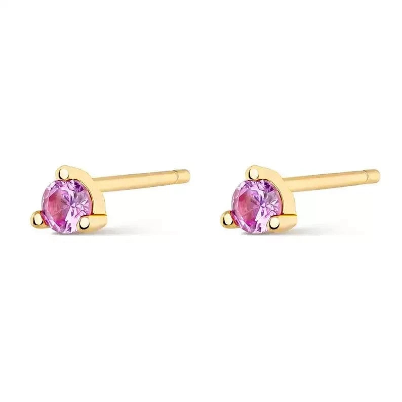 E759-Pink 100% 925 Sterling Silver Multi Piercing Earring Minimal Delicate Gold Plated Butterfly Flower Mini Hoop Fine Silver Jewelry