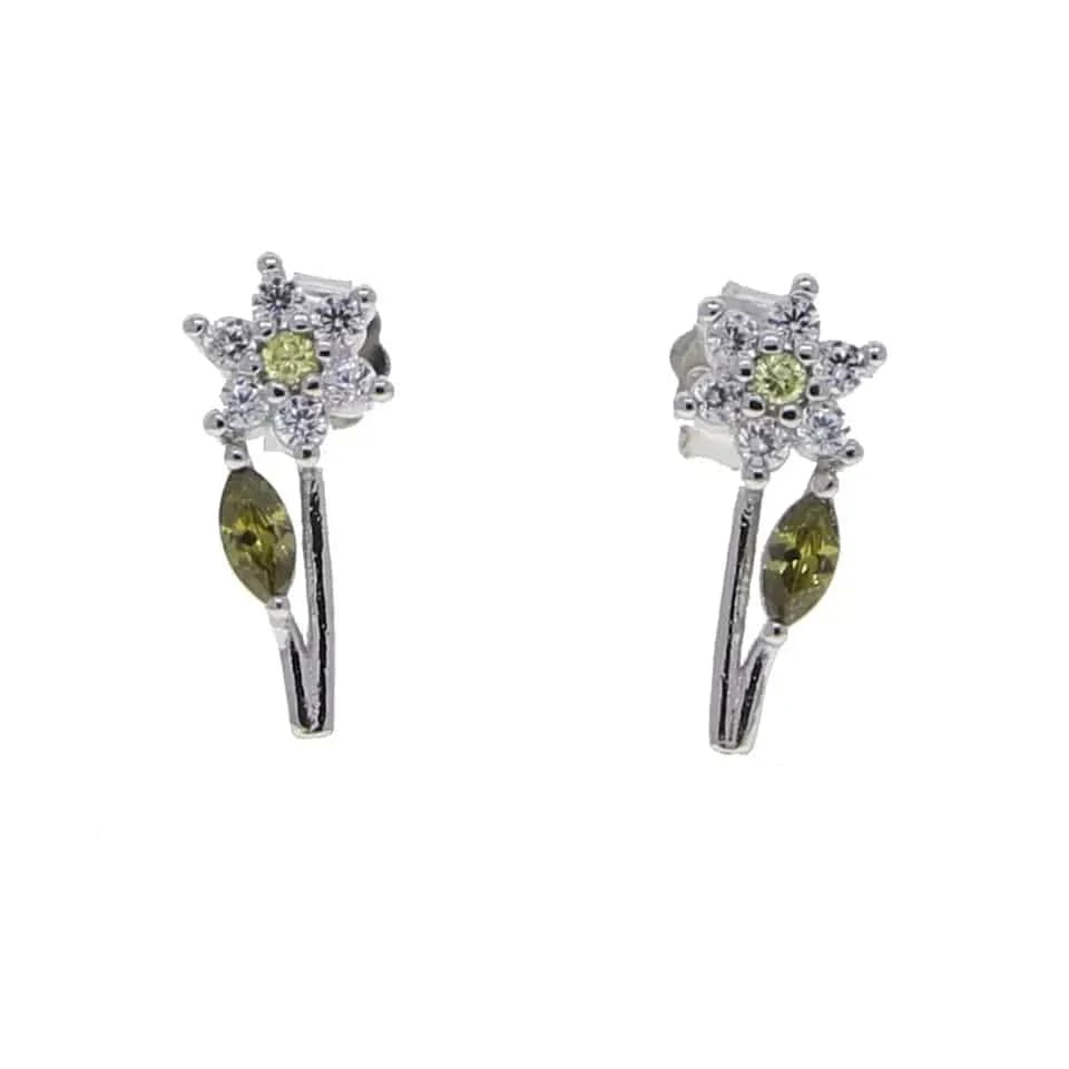 E934-Silver 100% 925 Sterling Silver Multi Piercing Earring Minimal Delicate Gold Plated Butterfly Flower Mini Hoop Fine Silver Jewelry