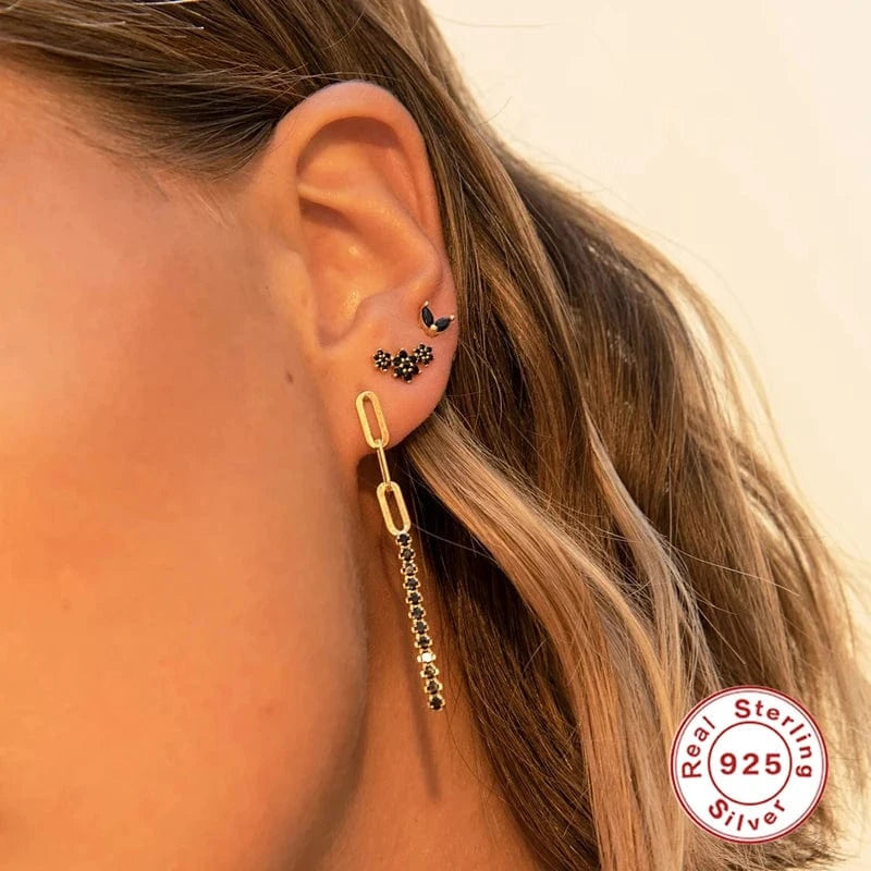 earrings Sterling Silver Bunny Ears Cartilage Stud Earring Cute Rabbit Design for Women