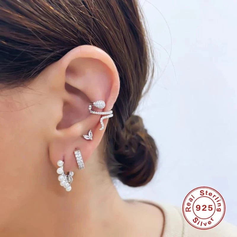 earrings Sterling Silver Bunny Ears Cartilage Stud Earring Cute Rabbit Design for Women