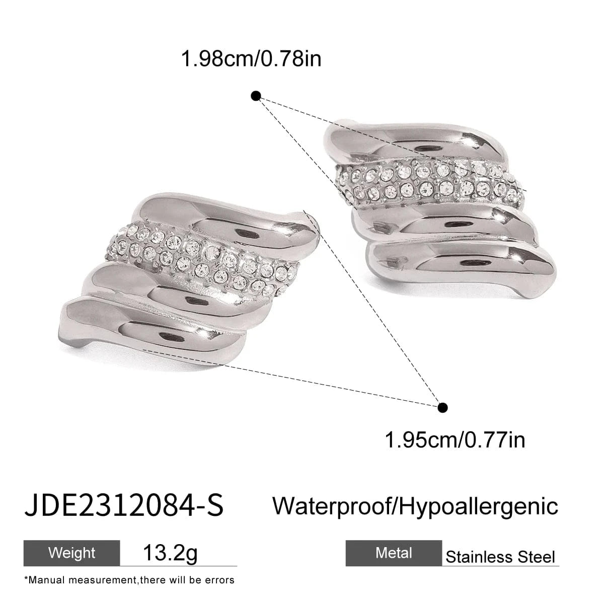earrings TRENDY / E2402S Geometric Curve earrings