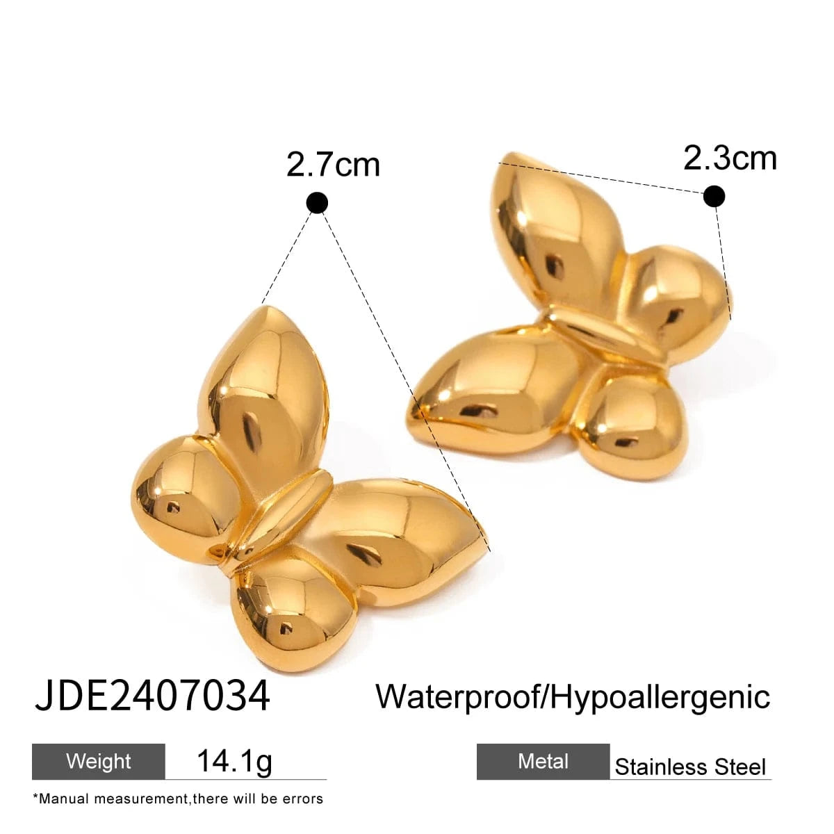 earrings Trendy / E2515 Butterfly Chunky Earrings