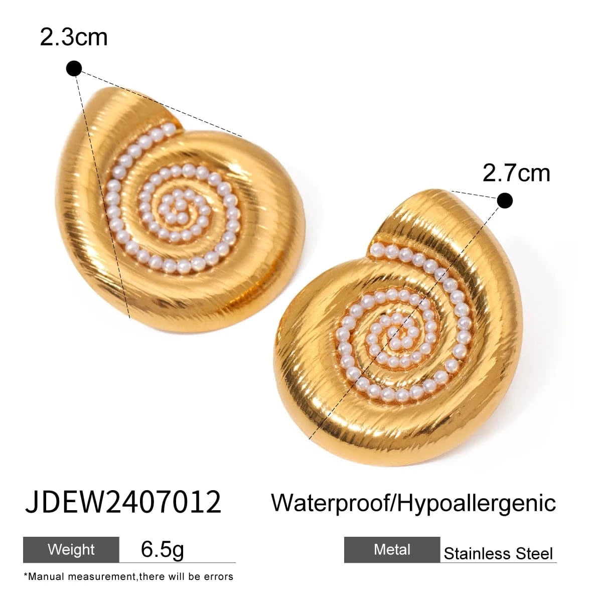 earrings Trendy / E2523 Conch Shape Pearl Stud Earrings