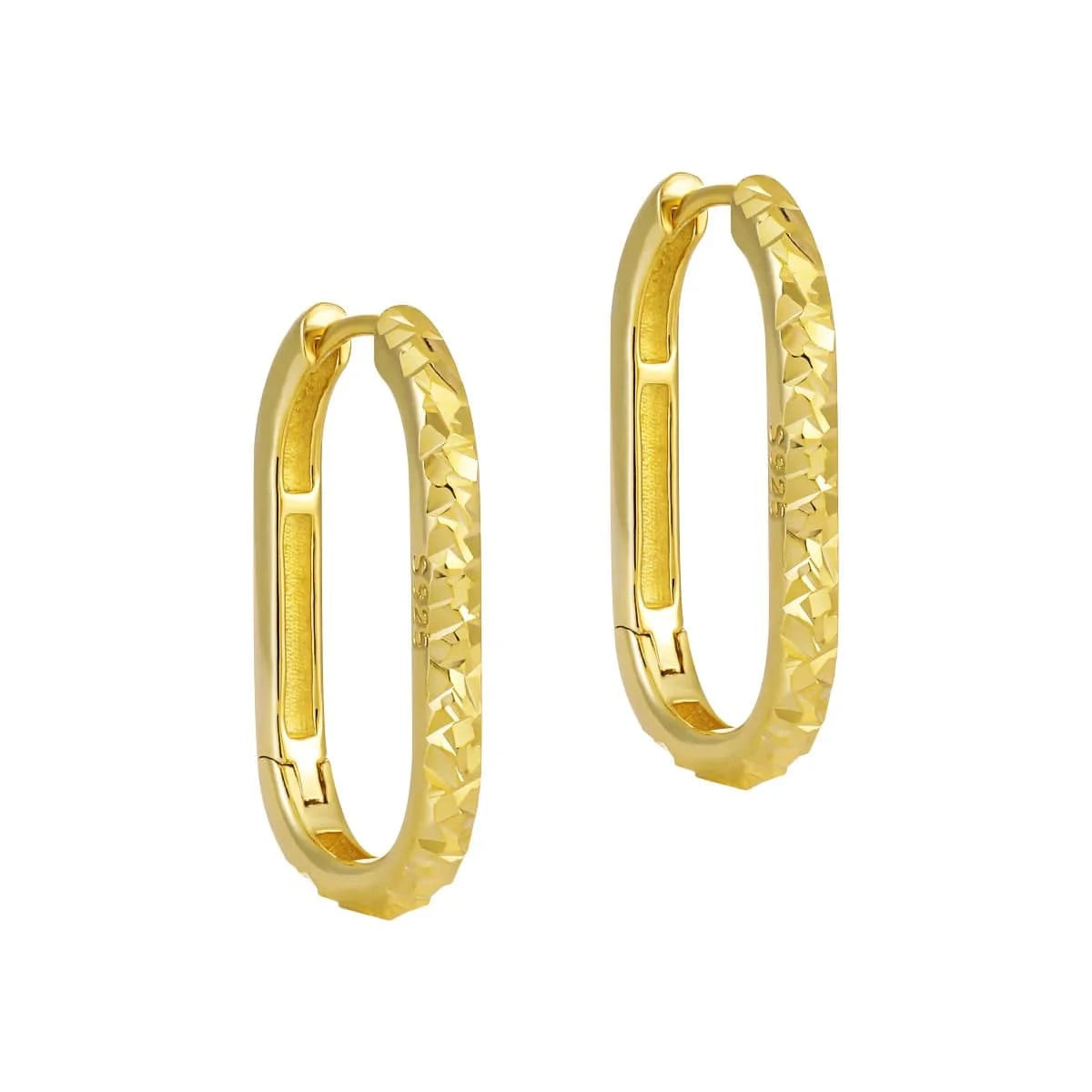 EB220 gold Fine jewelry 925 sterling silver U shape hoop huggies earrings 18K gold plated plain 925 silver earring jewelry women wholesale