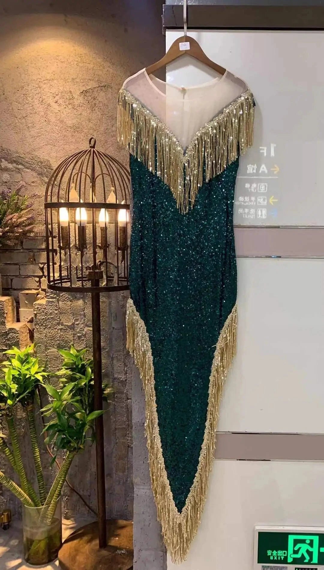 ED2093 Trendy beading sequined mint sexy slit woman dresses formal elegant party