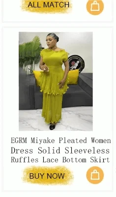 EGRM Elegant Banquet Pleated A-line Dress Suit Collar Mid To Long Style Waist Cinching Slimming Women Folds Skirt 2025 New 6G598