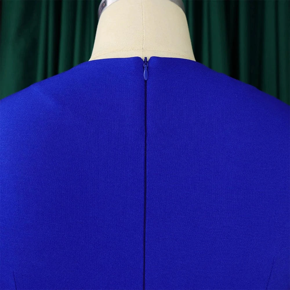 Elegant Bodycon Dresses for Women Square Neck Full Sleeve Ruffles Package Hips Mid Calf Formal Business Work Vestidos Mujer Robe