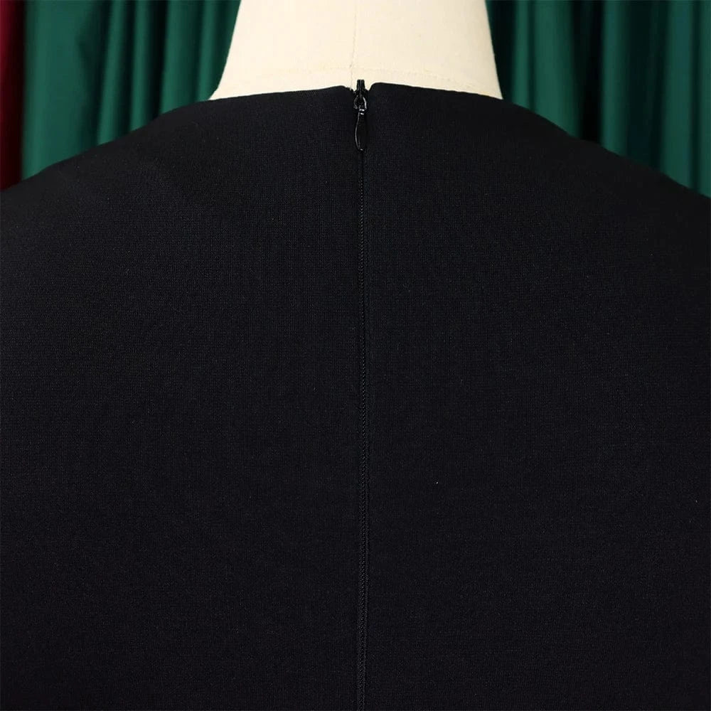 Elegant Bodycon Dresses for Women Square Neck Full Sleeve Ruffles Package Hips Mid Calf Formal Business Work Vestidos Mujer Robe