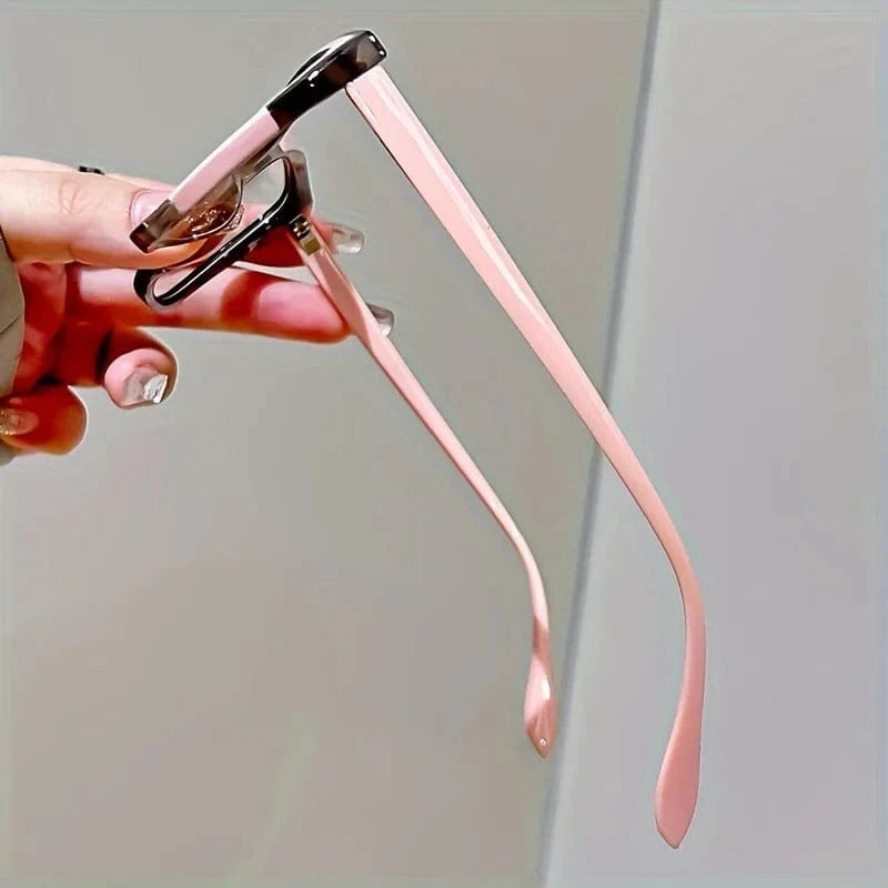 Elegant cat eye reading glasses for women-fashionable color block design, anti-blue light, 1.0 to 4.0 strength