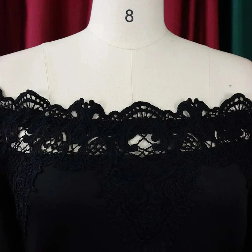 Elegant Dresses for Woman Off the Shoulder Lantern Sleeve Lace Patchwork Sheath Package Hips Ankle Length Luxury Birthday Dress