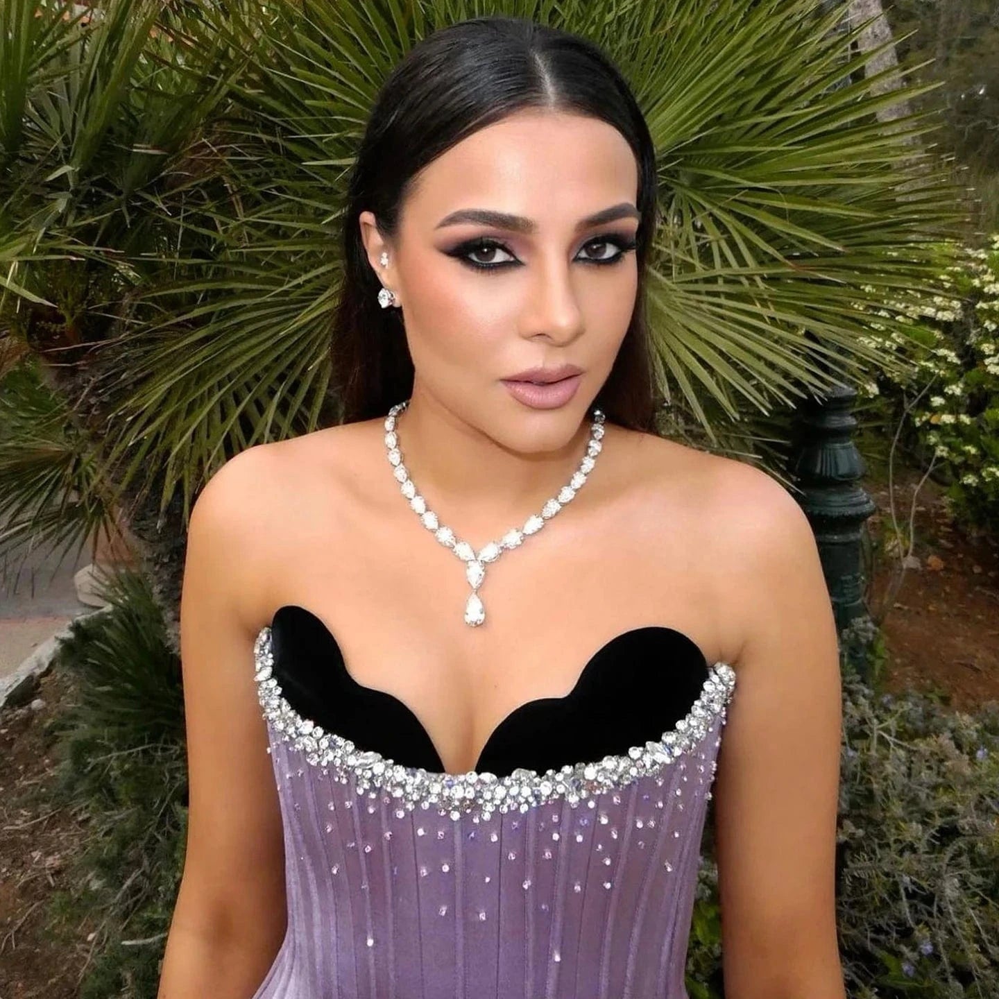 Elegant Lilac Dubai Evening Dresses for Women with Train Strapless Arabic Wedding Party Dresses Gala Gown SF164-2