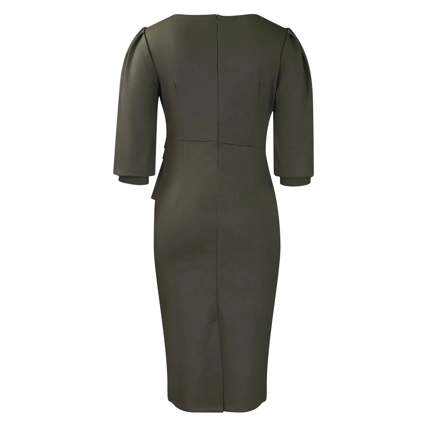 Elegant Office Dresses for Women O Neck Half Sleeve Sheath Package Hips Formal Business Work Wear Vestidos Mujer Dress Clothes