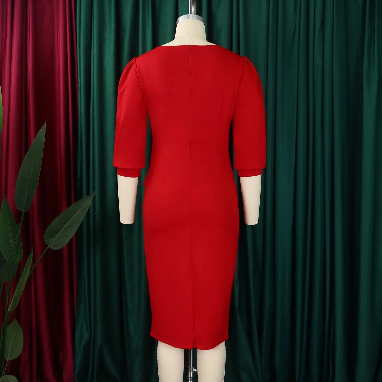 Elegant Office Dresses for Women O Neck Half Sleeve Sheath Package Hips Formal Business Work Wear Vestidos Mujer Dress Clothes