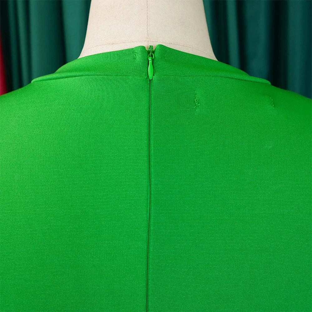 Elegant Party Dresses for Women 2024 Luxury O Neck Three Quarter Sleeve High Waisted Pleated A Line Mid Calf Birthday Dress Robe