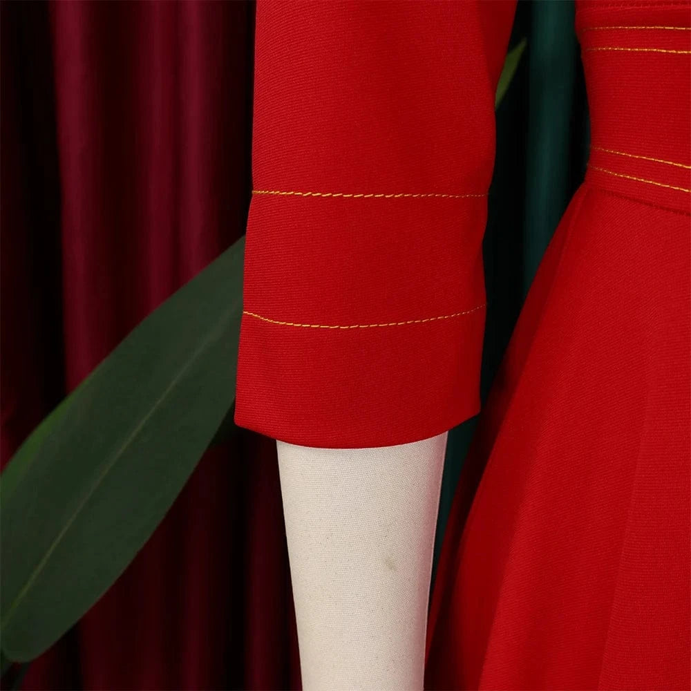 Elegant Party Dresses for Women 2024 Luxury O Neck Three Quarter Sleeve High Waisted Pleated A Line Mid Calf Birthday Dress Robe