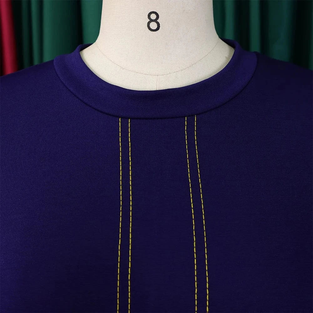 Elegant Party Dresses for Women 2024 Luxury O Neck Three Quarter Sleeve High Waisted Pleated A Line Mid Calf Birthday Dress Robe