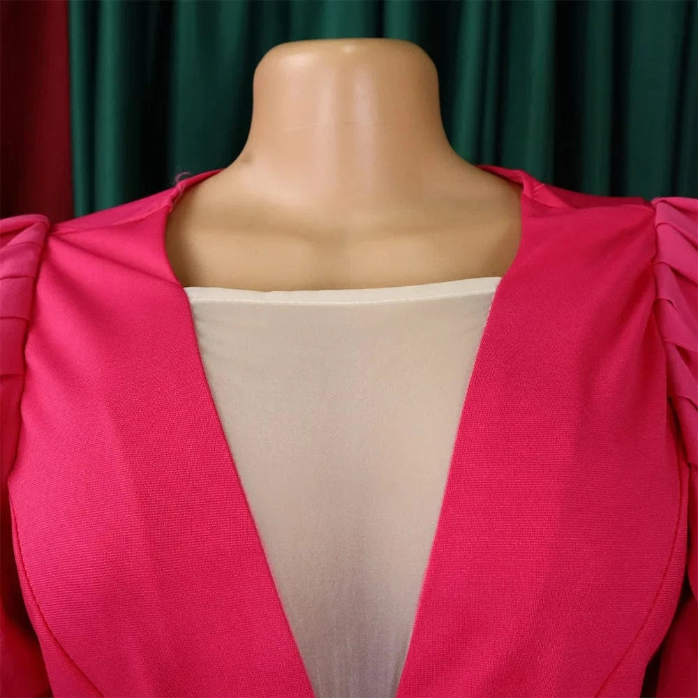 Elegant Pleated Jumpsuits & Rompers for Women V Neck Ruffles Belt Waisted High Waisted Floor Length Luxury Birthday Party Outfit