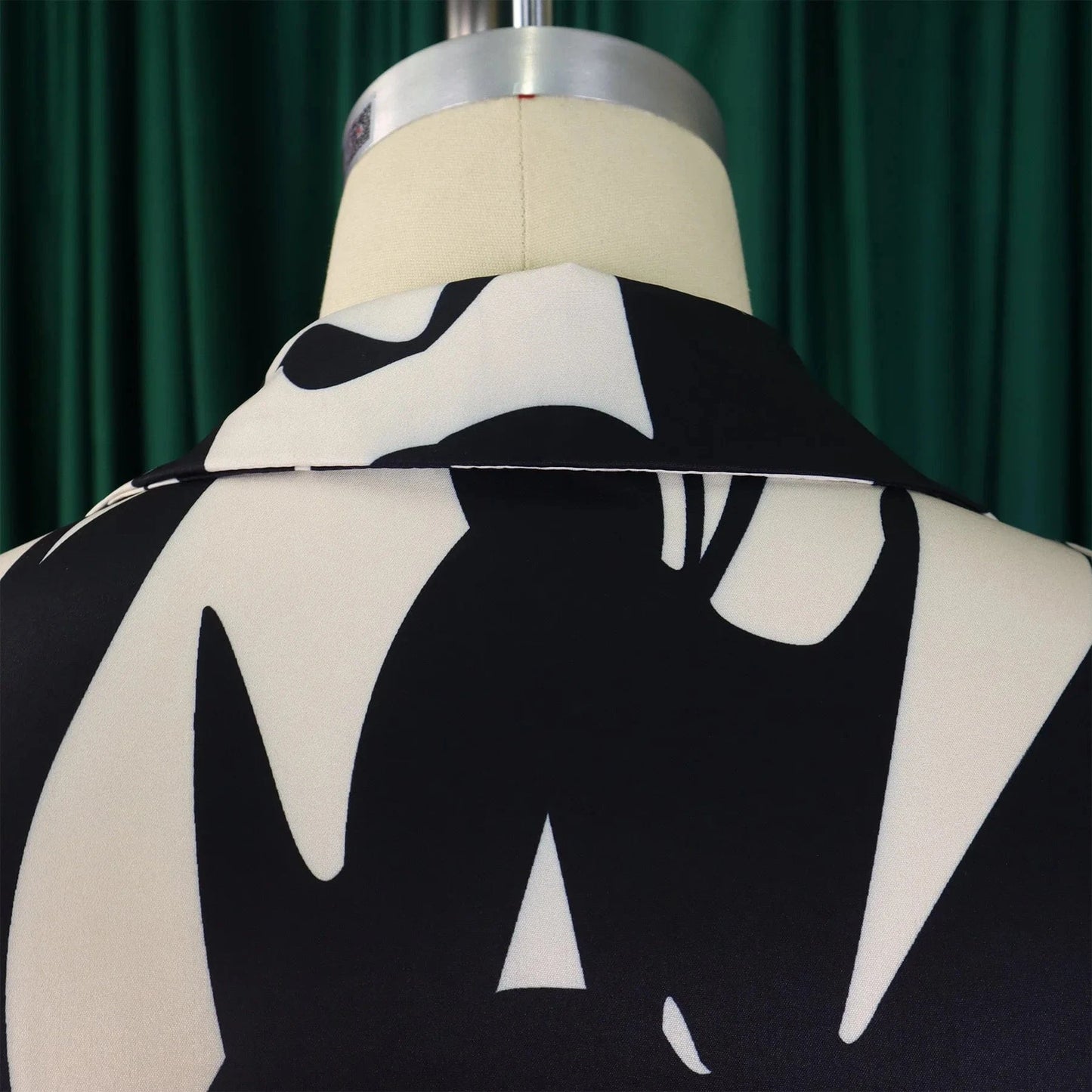 Elegant Printed Dresses Woman 2024 Turn Down Collar Single Breasted Full Sleeve Asymmetric Ankle Length Fashion Birthday Dress