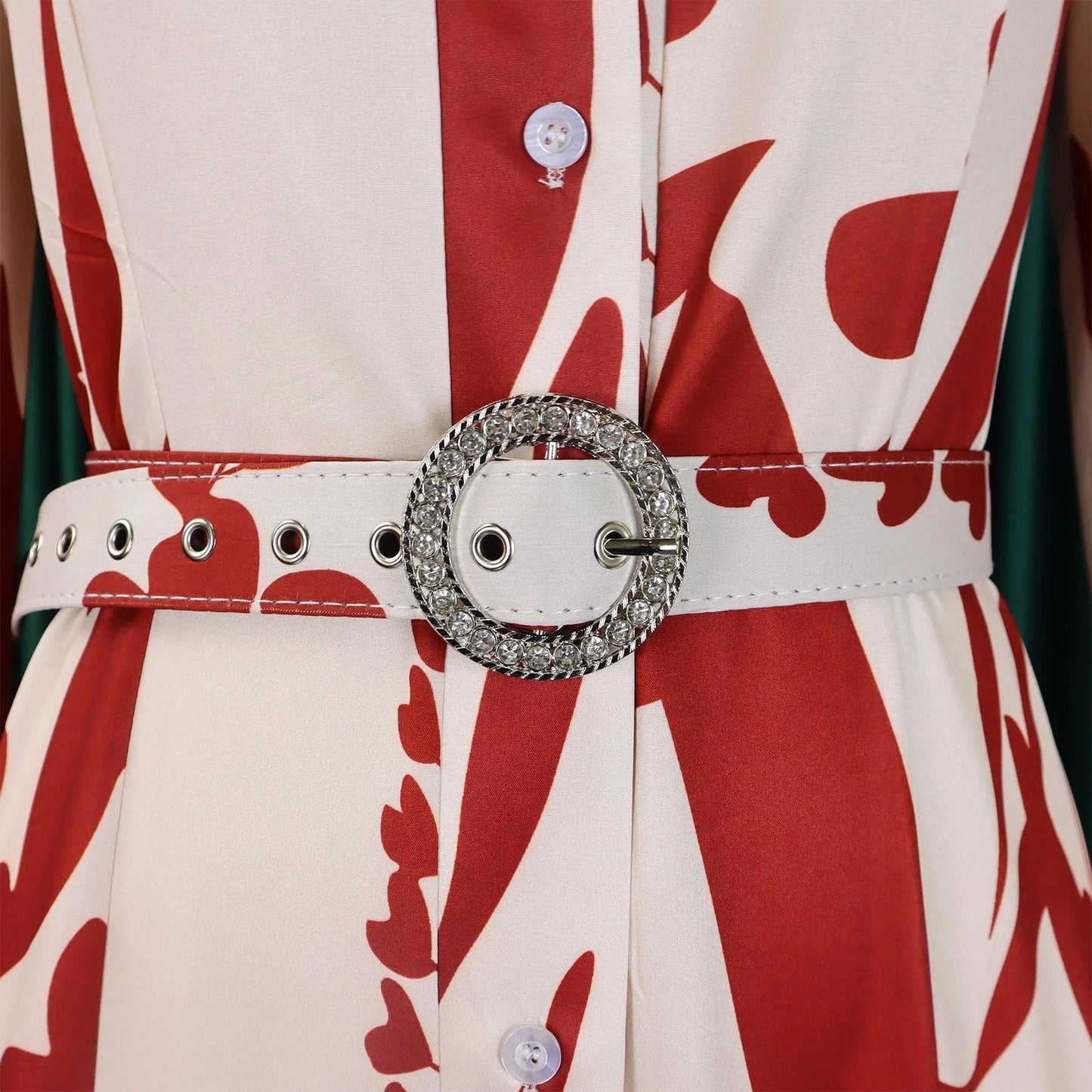 Elegant Printed Dresses Woman 2024 Turn Down Collar Single Breasted Full Sleeve Asymmetric Ankle Length Fashion Birthday Dress