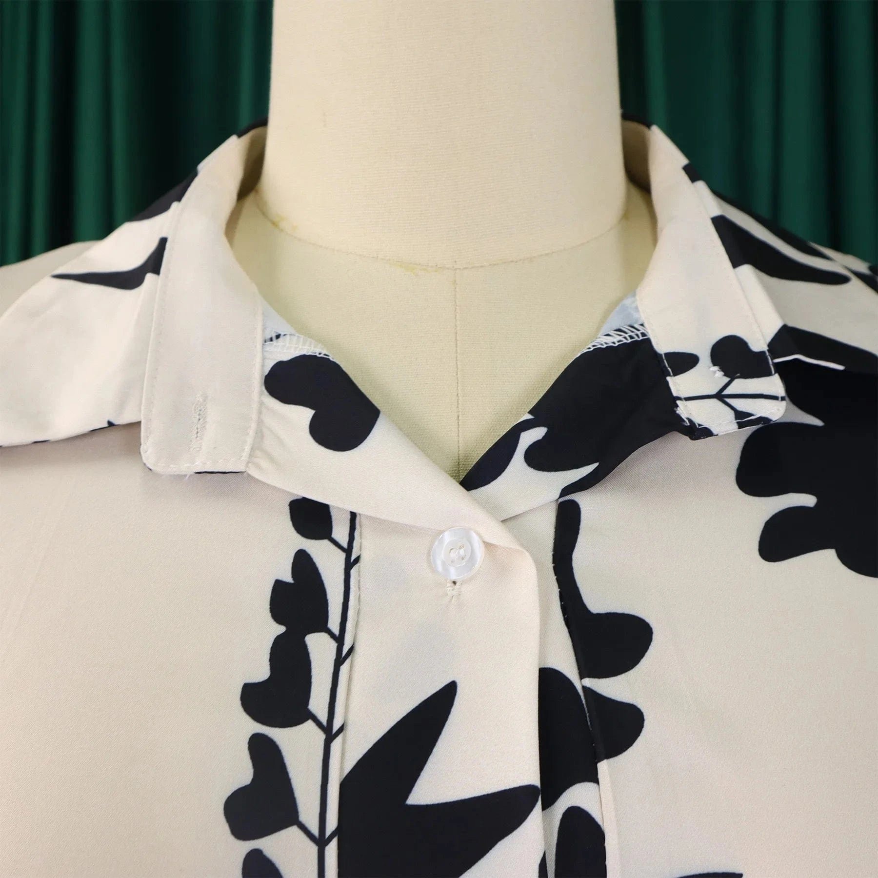 Elegant Printed Dresses Woman 2024 Turn Down Collar Single Breasted Full Sleeve Asymmetric Ankle Length Fashion Birthday Dress