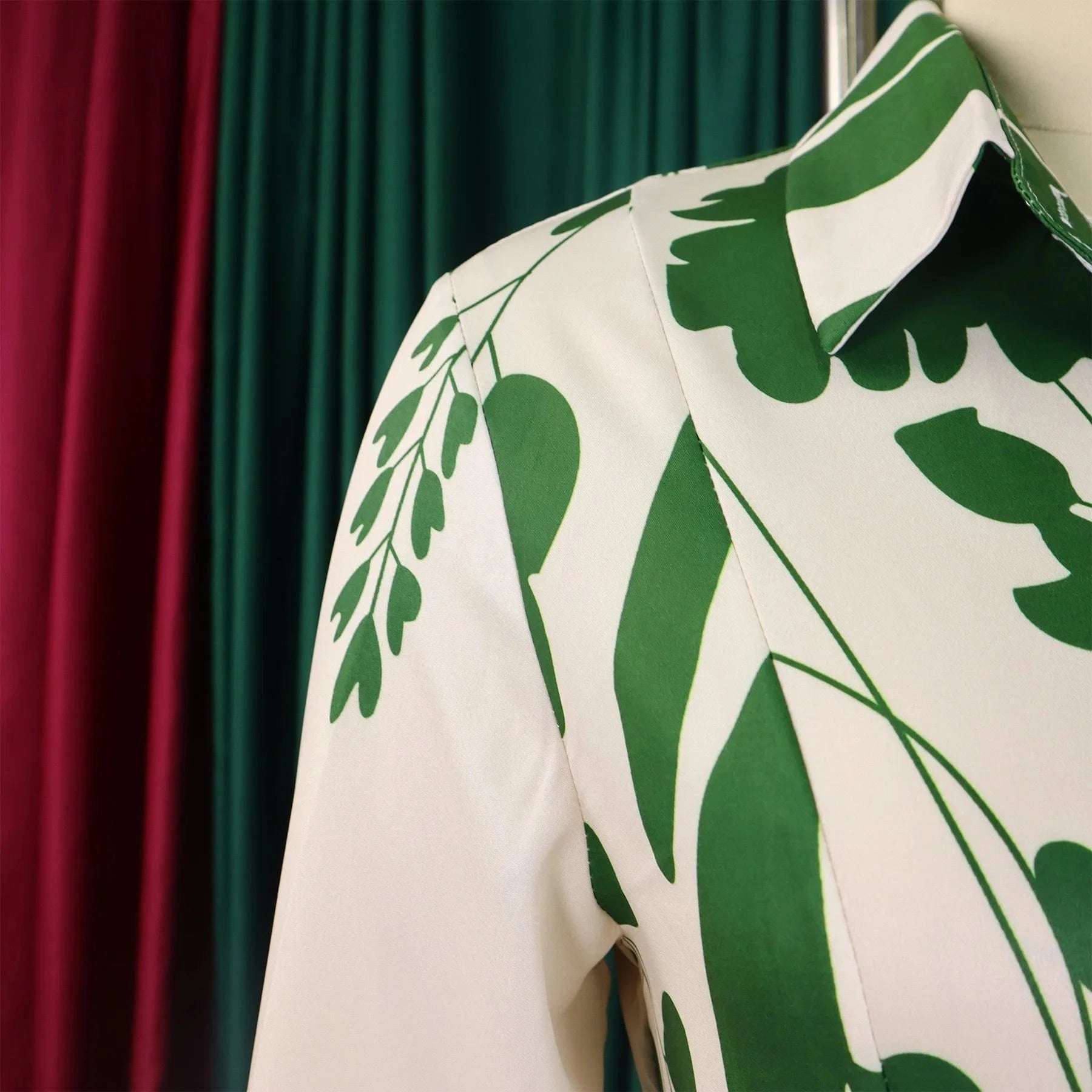 Elegant Printed Dresses Woman 2024 Turn Down Collar Single Breasted Full Sleeve Asymmetric Ankle Length Fashion Birthday Dress