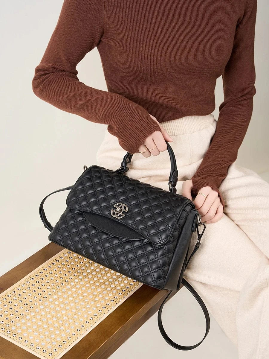 Elegant Trendy Ladies Genuine Leather New Fashion Handbags Lady Woman Hand Shoulder Crossbody Bags For Women Satchels Purses