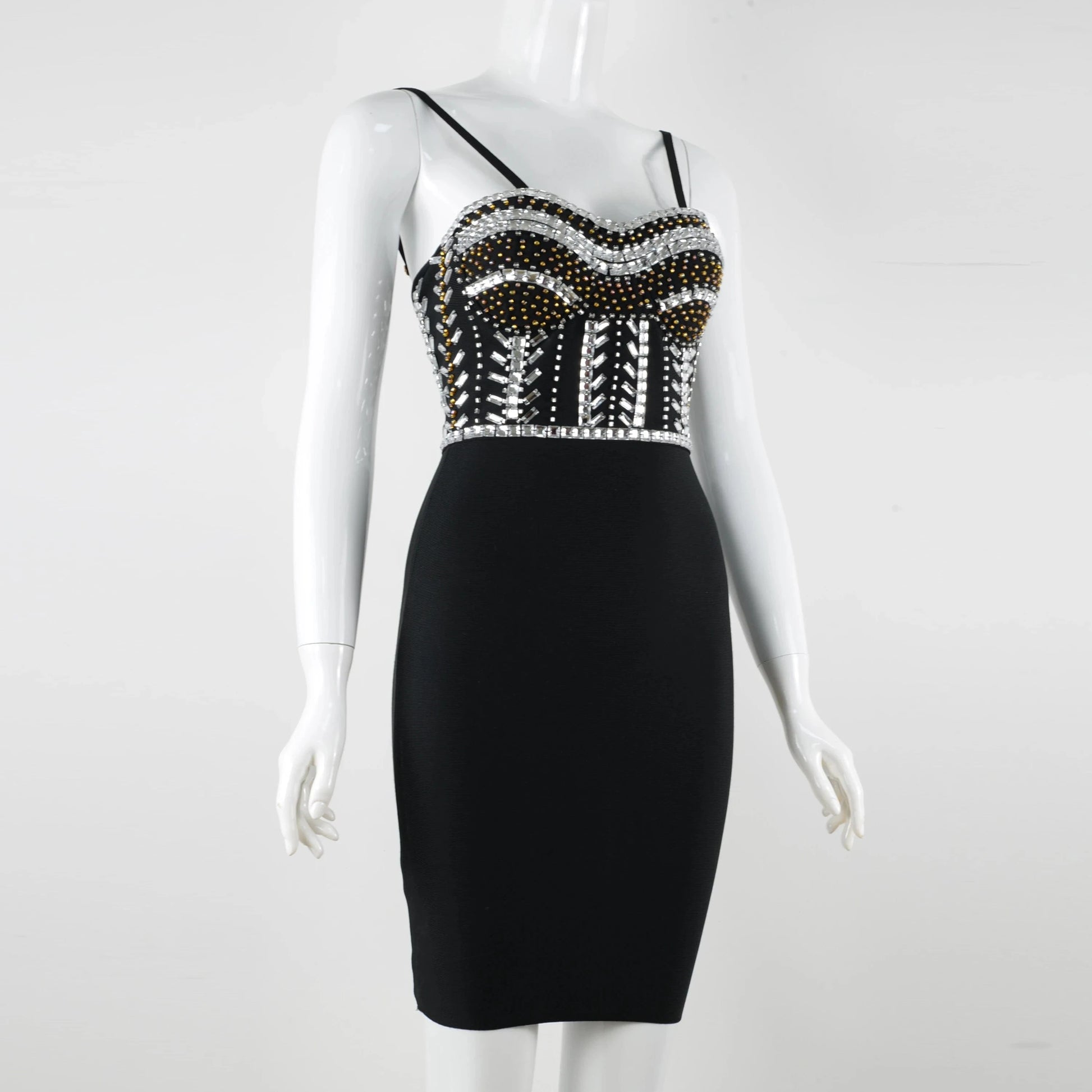 Elegant Women's Clothing Bodycon Bandage Dress Backless Beading Casual Dress Evening party Mini Dress