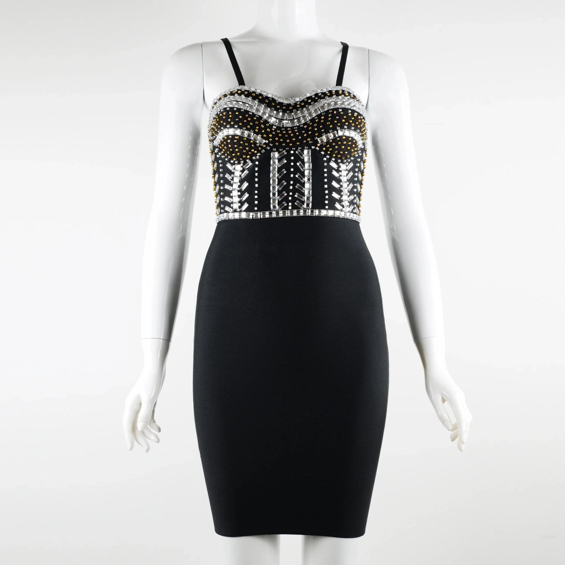 Elegant Women's Clothing Bodycon Bandage Dress Backless Beading Casual Dress Evening party Mini Dress