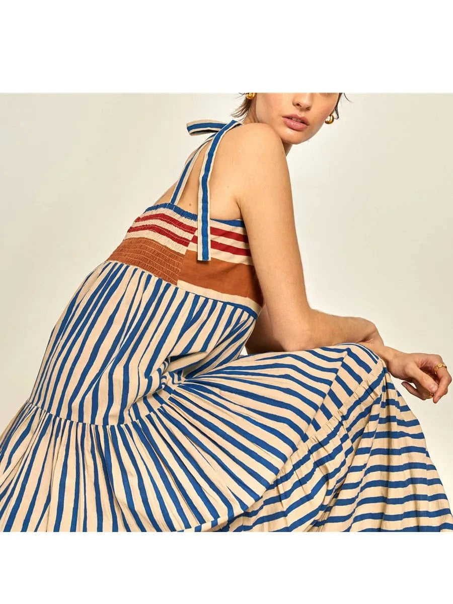 "Elevate Your Summer Wardrobe with Our Stylish Halter Neck Dresses in Blue and Red!"