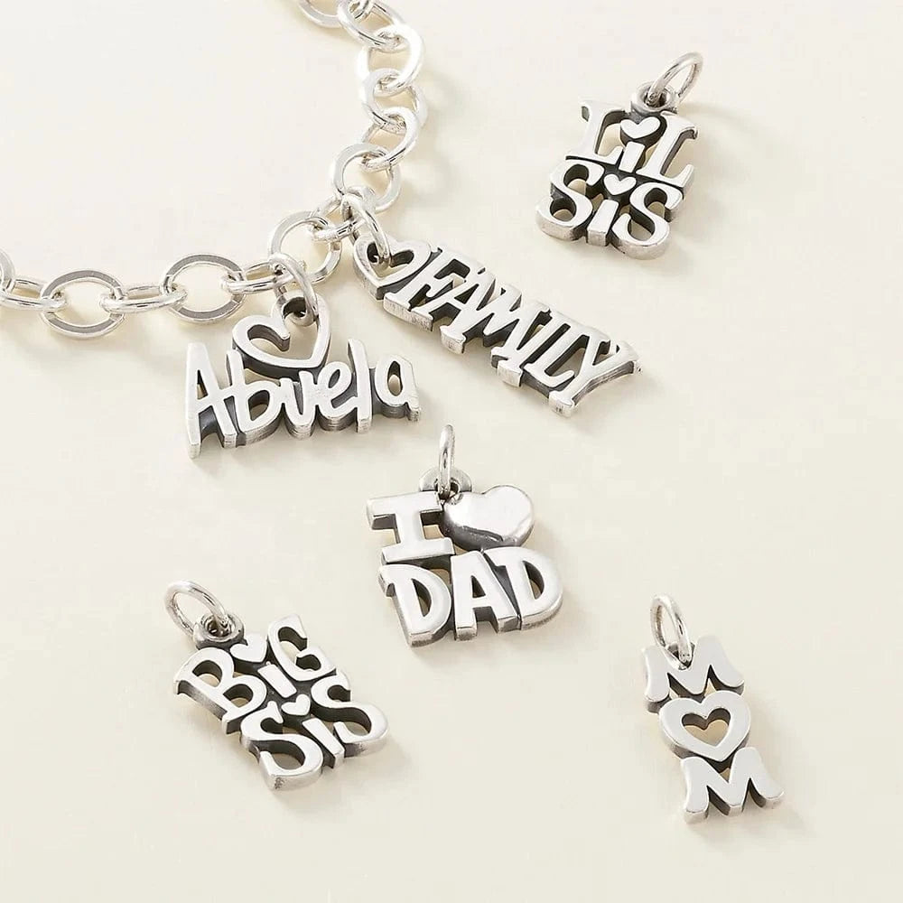 EManco DIY Pendant Charms for Handmade Jewelry Bracelet Making Charms Silver Family Love Gift Mom Necklace Jewelry Custom Chain
