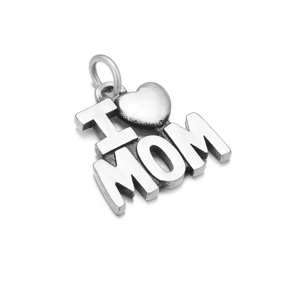 EManco DIY Pendant Charms for Handmade Jewelry Bracelet Making Charms Silver Family Love Gift Mom Necklace Jewelry Custom Chain