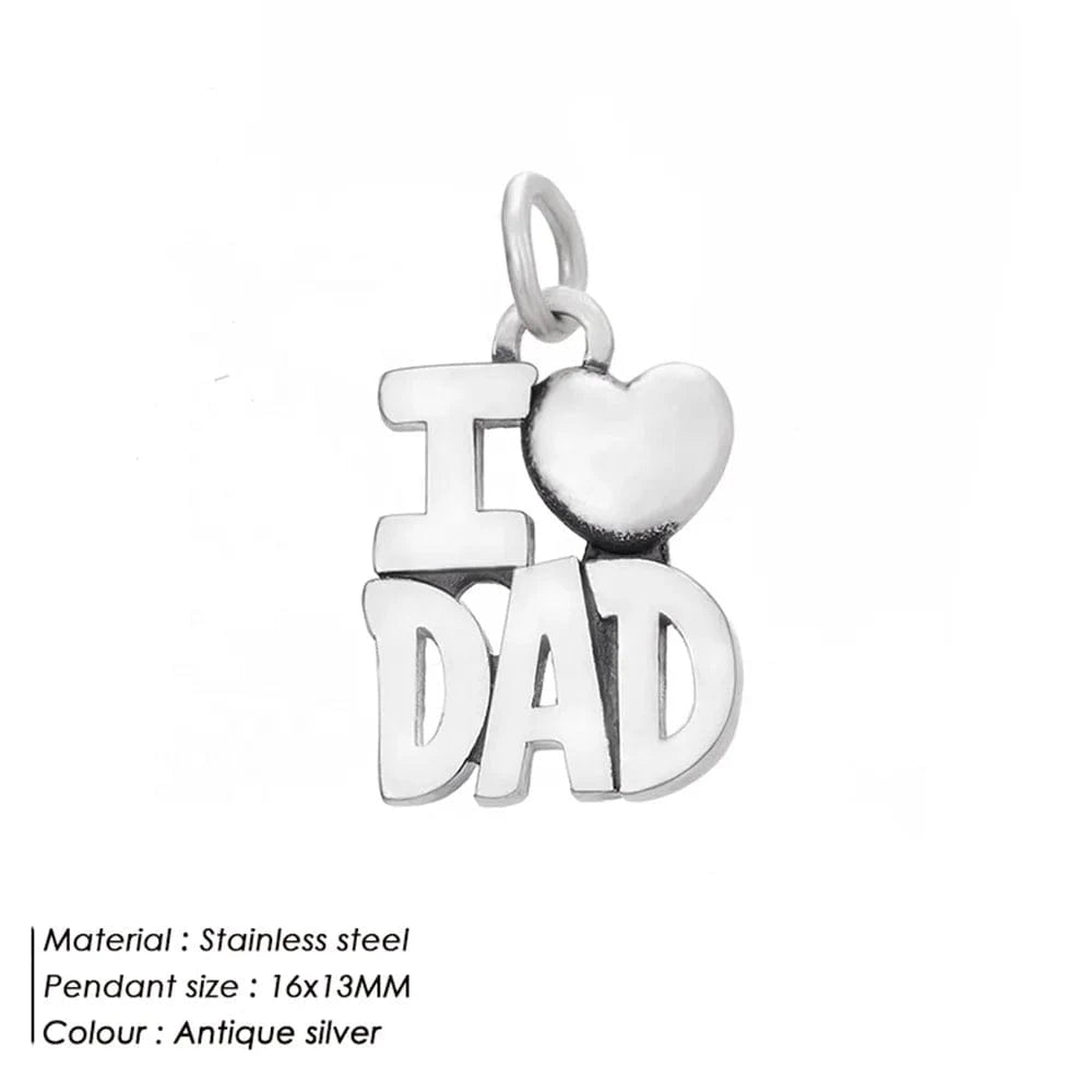 EManco DIY Pendant Charms for Handmade Jewelry Bracelet Making Charms Silver Family Love Gift Mom Necklace Jewelry Custom Chain
