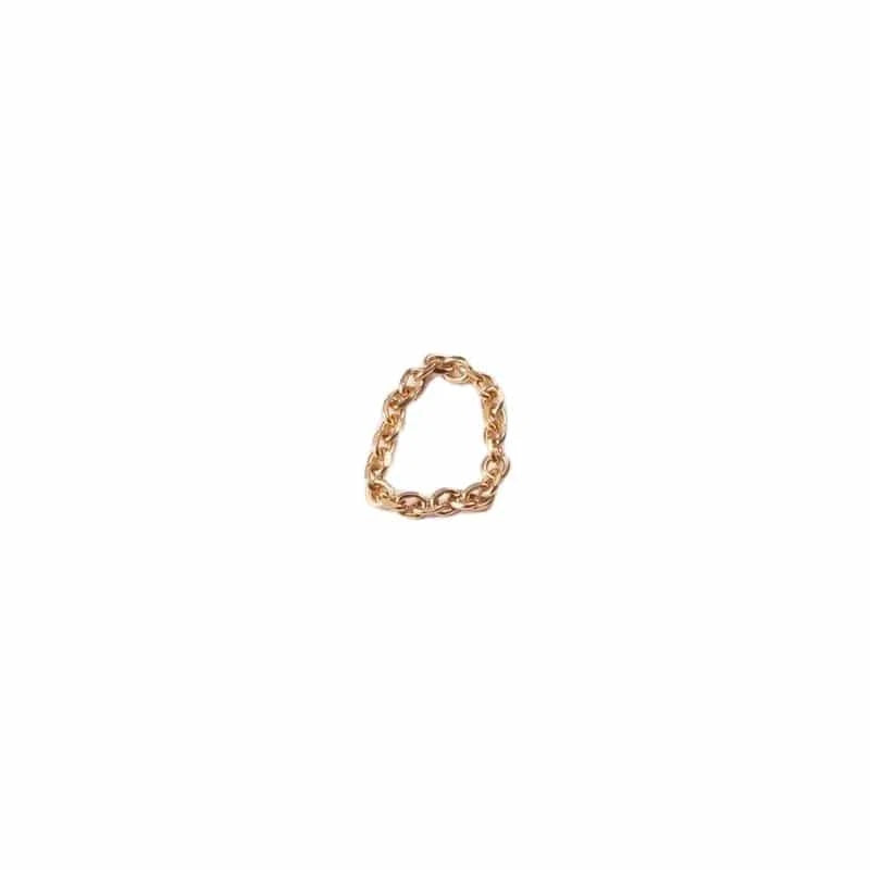 eManco Low Price Trendy Link Chain Design Rings 316L Steel Gold Plated Dainty Soft Mini Chain Ring For Women Gift Wholesale