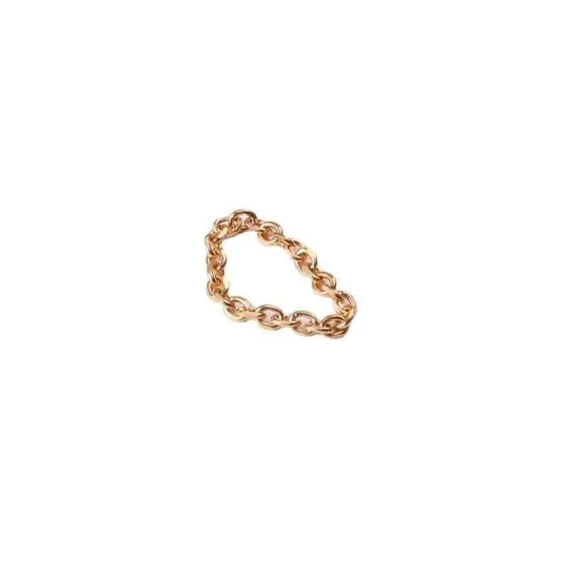 eManco Low Price Trendy Link Chain Design Rings 316L Steel Gold Plated Dainty Soft Mini Chain Ring For Women Gift Wholesale
