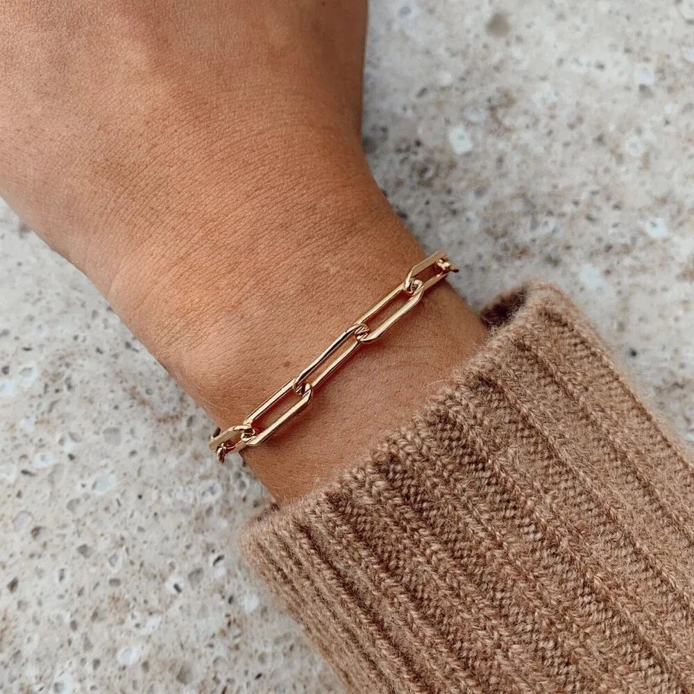 eManco Trendy stainless steel jewelry bracelet cuban link gold chain bracelet women fashion