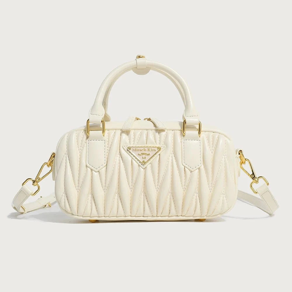 Embroidery thread-beige 2024 NEW Luxury designer brand vintage Women ladies fold boston hobo crossbody messenger shoulder handbag Underarm leather bags