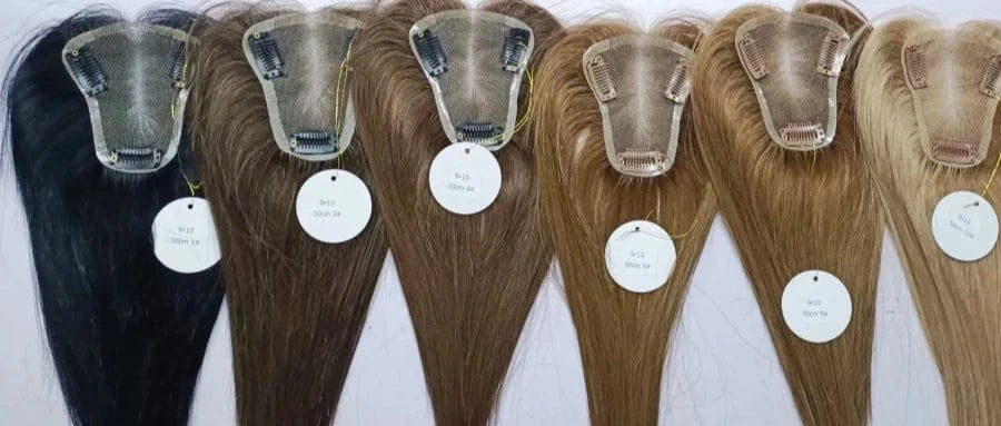 Emeda small size 9*10cm lace hair topper different color in stock remy hair