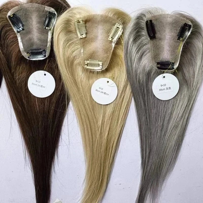 Emeda small size 9*10cm lace hair topper different color in stock remy hair