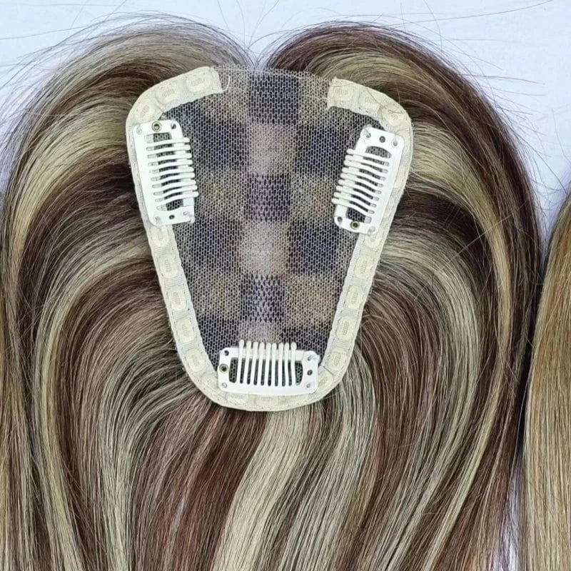 Emeda small size 9*10cm lace hair topper different color in stock remy hair