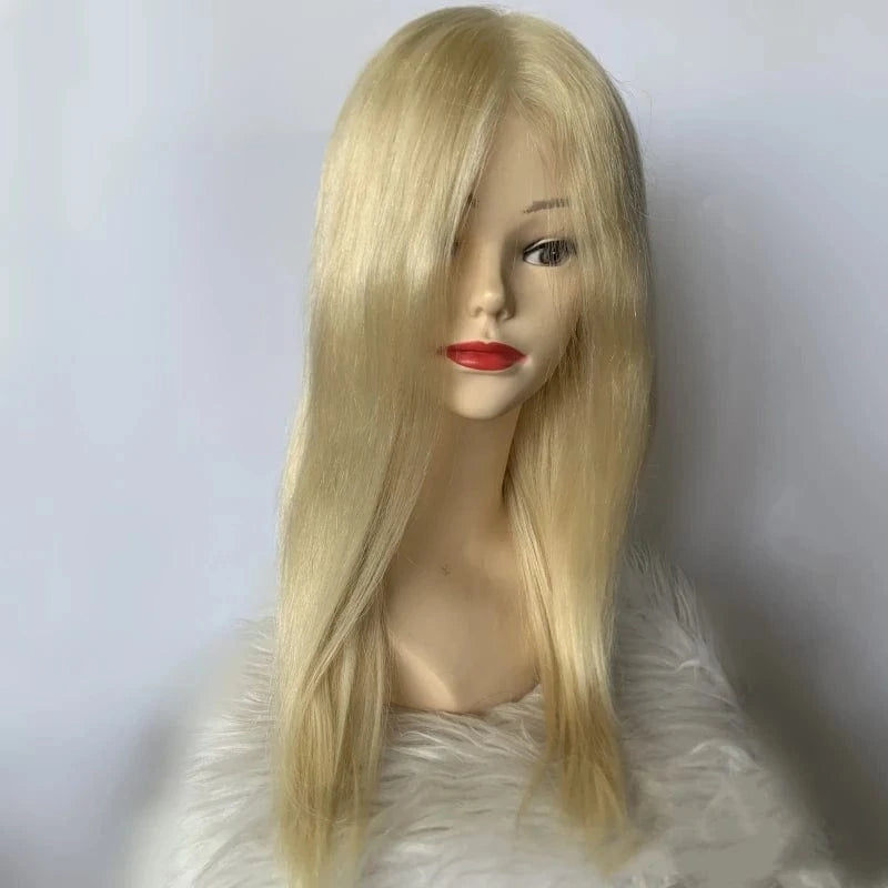 EMEDA Wholesale price blonde full pu base glueless wigs human hair for alopecia woman patients