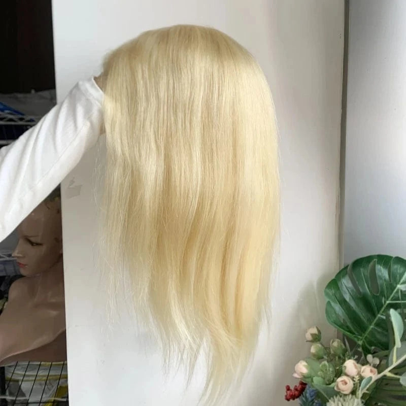 EMEDA Wholesale price blonde full pu base glueless wigs human hair for alopecia woman patients