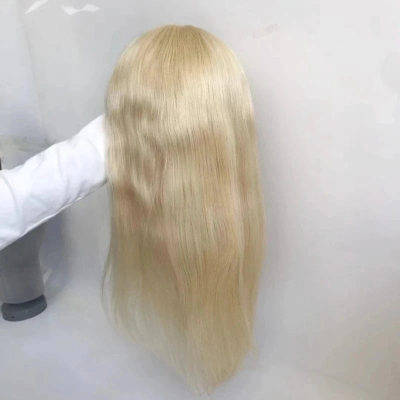EMEDA Wholesale price blonde full pu base glueless wigs human hair for alopecia woman patients