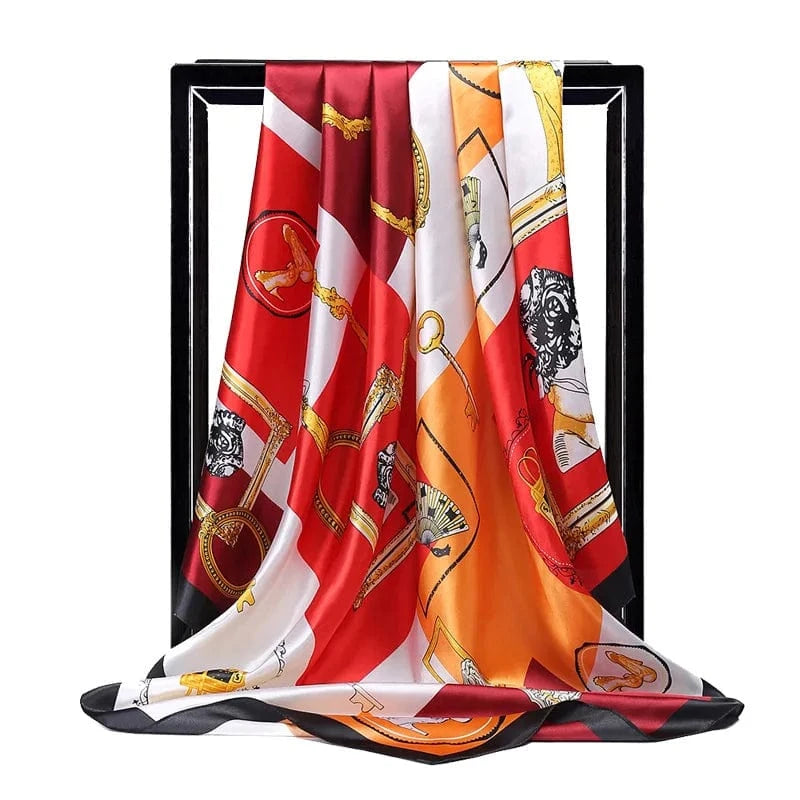 Europe and the United States new imitation silk 90cm square scarf lady scarf gift siwh