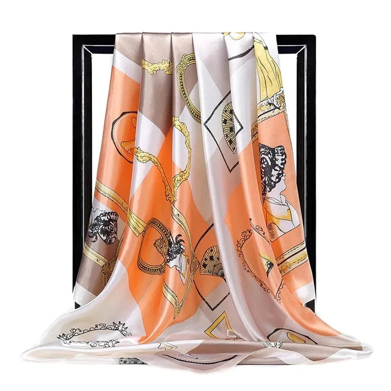 Europe and the United States new imitation silk 90cm square scarf lady scarf gift siwh