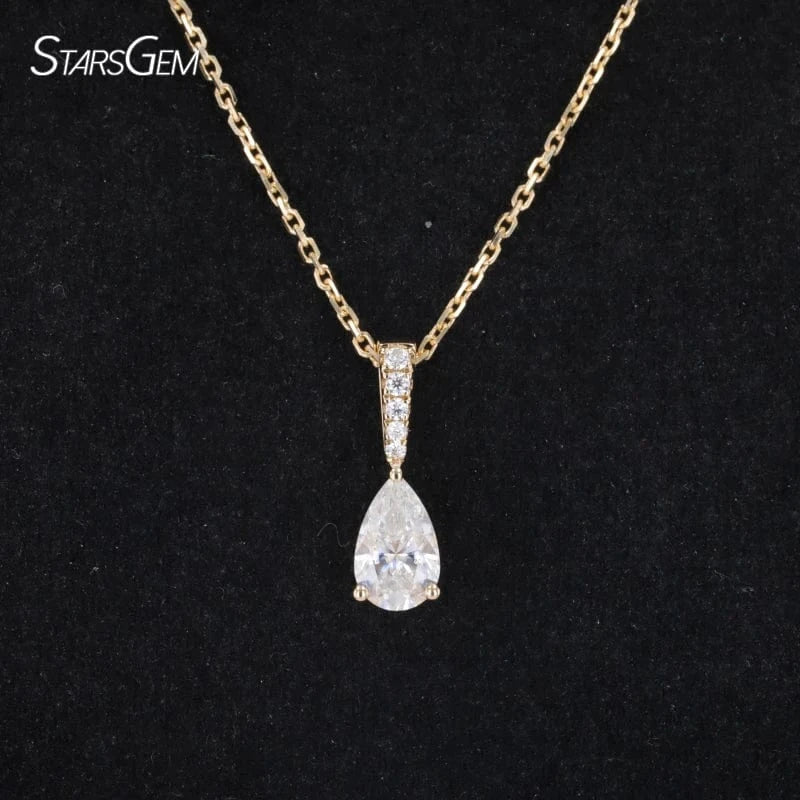 Excellent / VS1 / 1CT fine jewelry necklace Lab Grown Diamond Rings prong seting necklace 14k 18k Gold D VS Synthetic diamond necklace