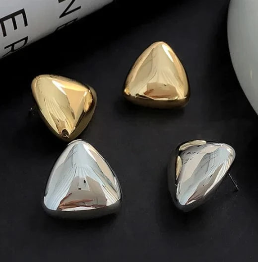 Exquisite Stainless Steel Geometric Three-Dimensional Triangle Earrings Waterproof Women High Quality Jewelry