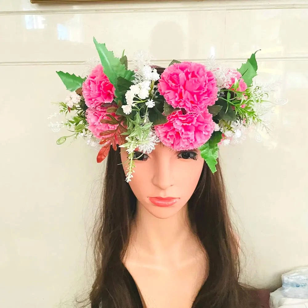 Fabric floral headband Artificial tropical plumeria Island frangipani tiare hibiscus pin comb headband dancing party accessories