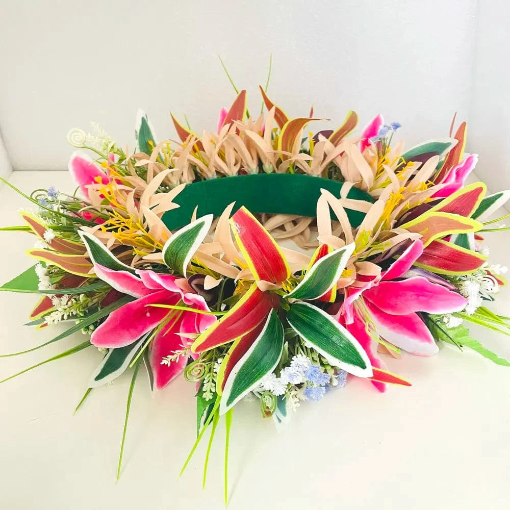 Fabric floral headband Artificial tropical plumeria Island frangipani tiare hibiscus pin comb headband dancing party accessories