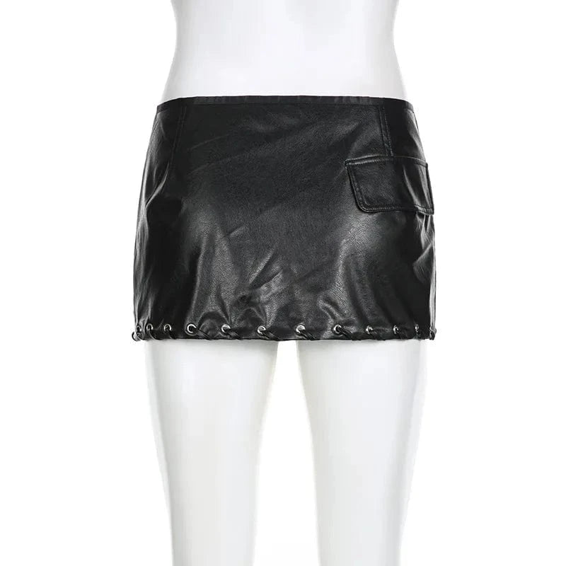 Factory 2024 boutique clothing ladies fashion pu leather mini sexy womens skirts