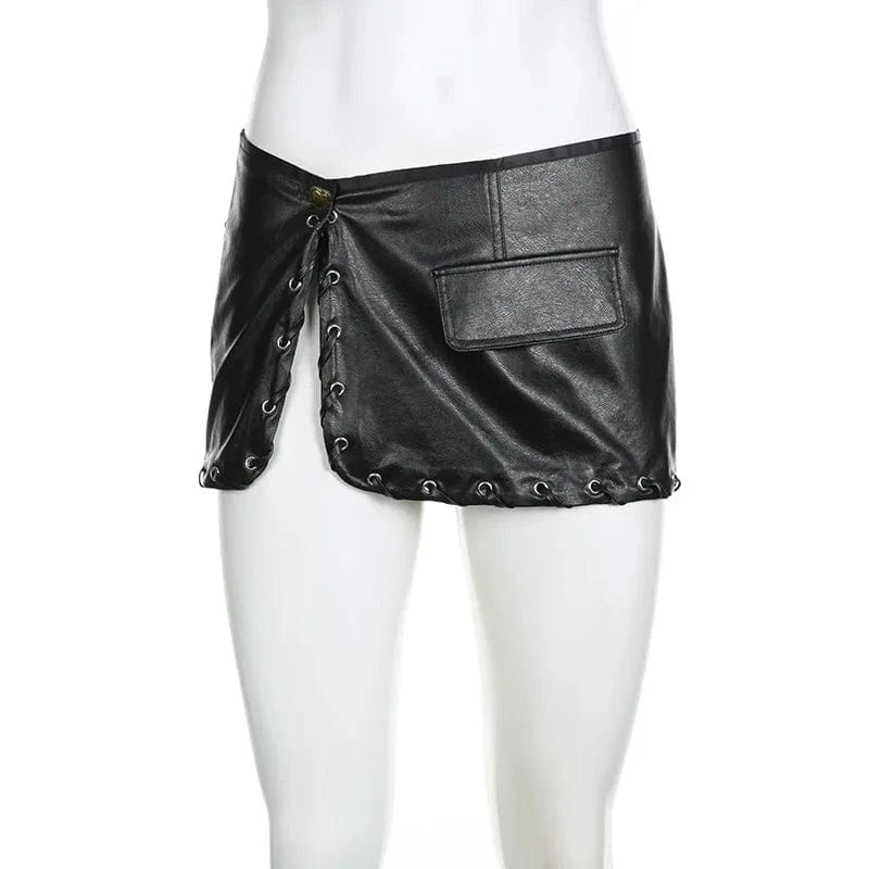 Factory 2024 boutique clothing ladies fashion pu leather mini sexy womens skirts